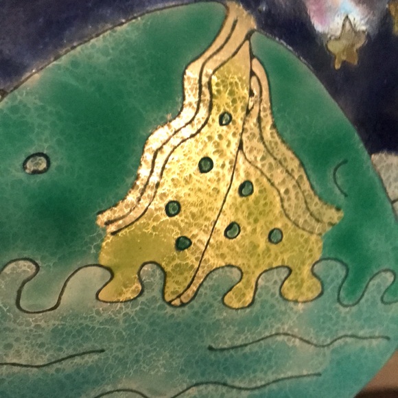 Whales Pair Sea/Sky/Stars/Moon Heart Stained Glass - Picture 6 of 8